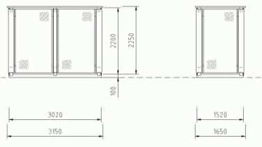 Bauzeichnung eines Raucherunterstands der Reihe "WH 4"