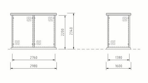 Bauzeichnung einer Wartehalle der Reihe "WH 14"